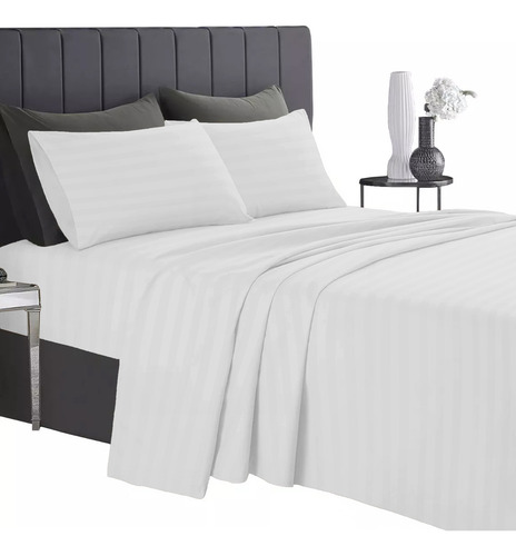 Wesell Hogar juego de sabanas individuales premium microfibra suave color blanco