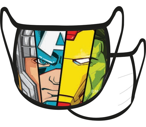 Mascara Facial Proteção Tecido Marvel Vingadores Infantil