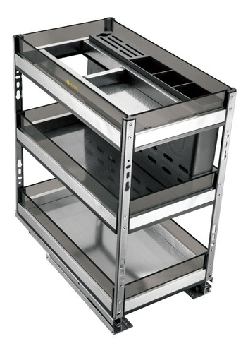 Condimentero Con Freno De Acero Inox Y Vidrio 30cm Sh-abc