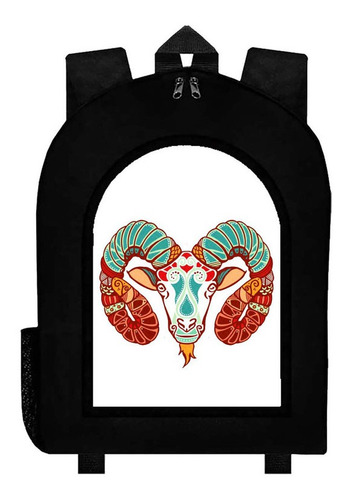 Mochila Negra Zodiaco Aries Art#ar10