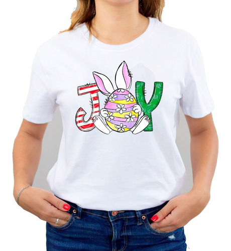 Polera Conejo De Pascuas Joy Huevos Compartir Familiar C-792