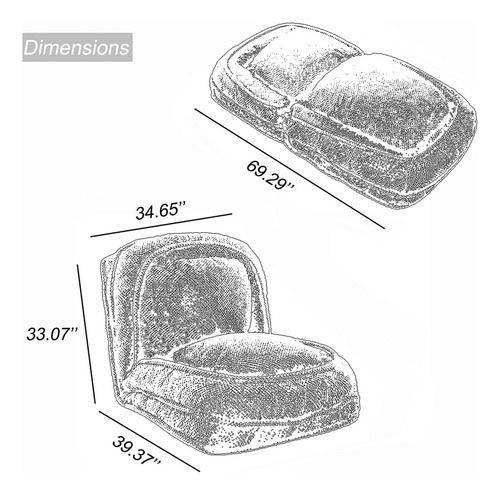 Useeworld Sofá Cama Convertible Perezoso Sofá Cama Plegable