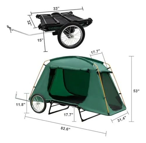 Remolque Tienda Para Bicicleta - Camping Rápido, Resistente