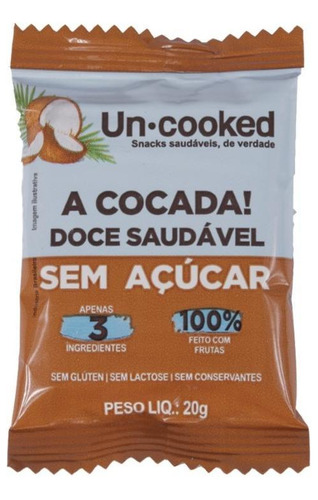 Cocada Sem Glúten Vegano Uncooked 20g | Uncooked