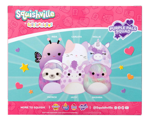 Peluches Squishmallows Pals Squad 6 Unidades 5 Cm Para Niños