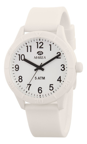 Reloj Pulsera Análogo Marea Watch B35348 Correa Blanco Bisel Blanco Fondo Blanco