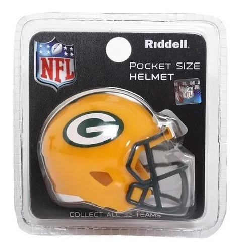 Mini Casco Nfl - Riddell Pocket Size  Green Bay Packers