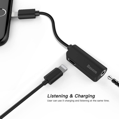 Imagen 6 de 9 de Adaptador Auxiliar 3.5mm Y Carga Para iPhone L32 - Baseus