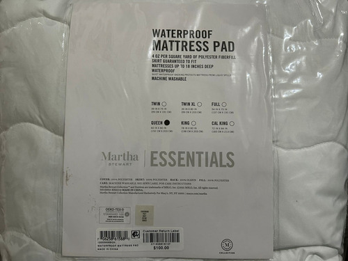 Cubre Colchon Queen Waterproof Martha Stewart Essentials