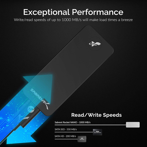 Sabrent Rocket Nano 2tb Usb 3.2 10gb/s Ssd De Aluminio Exter