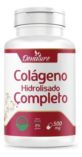 Suplemento em cápsula Denature  Natural Colágeno Completo Calcio + Magnesio + Vit.c 100cap Denature vitaminas naturais Colágeno Completo Calcio + Magnesio + Vit.c 100cap Denature sabor  without flavor em frasco de 200g 100 un