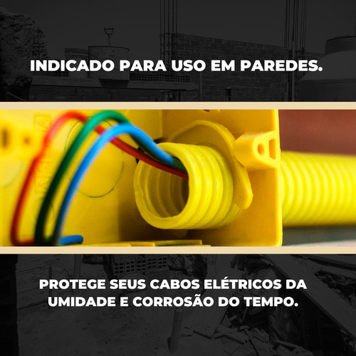 Eletroduto Flexível Corrugado Amarelo 3/4 25mm 50 metros