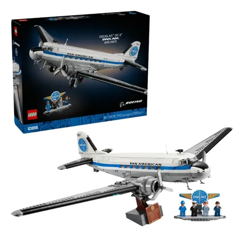 Lego Icons Avião Douglas Dc-3 Pan Am 10328 - 1903 Peças | Frete grátis
