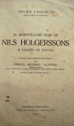 El Maravilloso Viaje De Nils Holgerssons Año 1921. 47n 329
