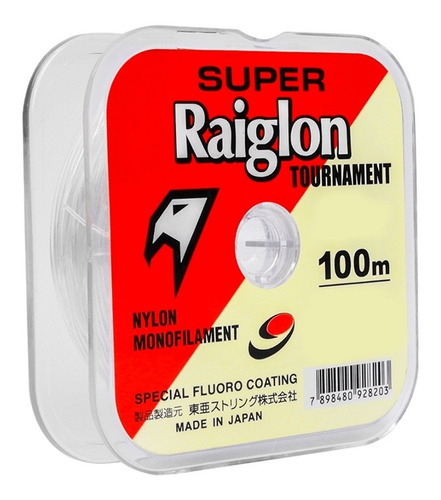 Tanza Nylon Monofilamento Super Raiglon 0.370 Mm Gris Claro
