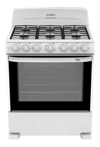 Estufa Mabe Diseño EM7630BAP a gas/eléctrica 6 quemadores  blanca 127V puerta con visor 126L