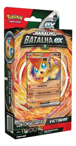 Jogo De Cartas Colecionáveis Pokémon Copag Carta Victini Ex Ps 190 X Unidade De 1 Mazo Con 60 Cartas
