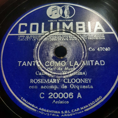 Pasta Rosemary Clooney Columbia C332