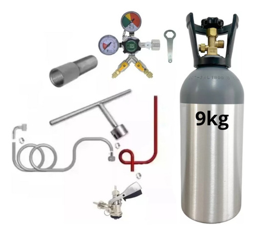 Kit Extração Chop Cerveja Regulador 2via Cilindro Co2 9kg