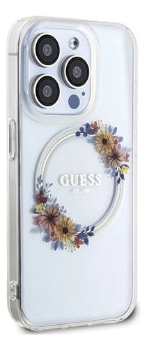 Funda Guess Flowers Ring Logo Magsafe Para iPhone 14 Pro Max