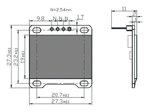 Oled Display Ldc 0,96 128×64 I2c Bajo Consumo Azul Arduino