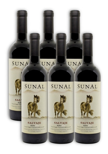 Vino Sunal Salvaje Single Vineyard Malbec Caja X6u 750ml