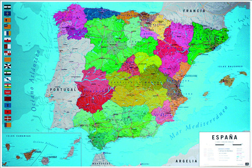 Mapa Mural España, Físico / Político