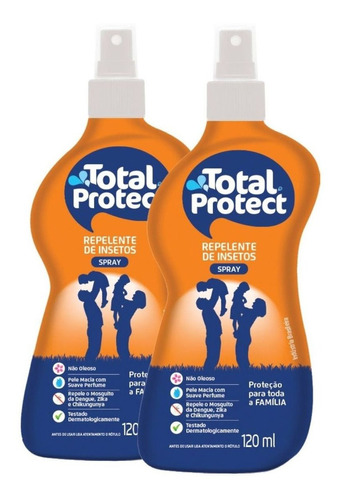 Kit 2 Repelentes Total Protect 120ml