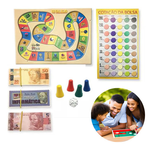 Jogo Bolsa De Valores Tabuleiro Brinquedo Infantil Educativo