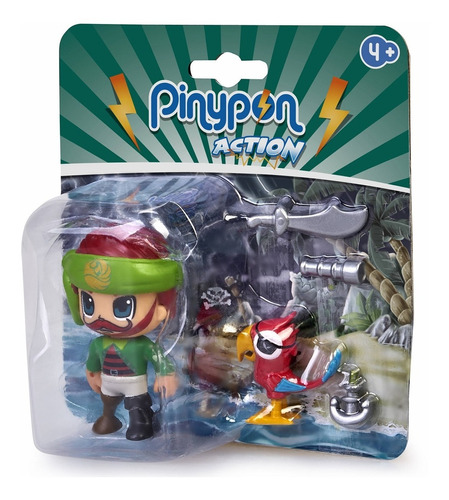 Kit Famosa Muñeco Pinypon Action Pirata + Mascota Febo