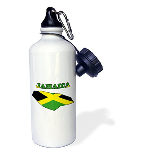 3drose Bandera De Jamaica En El Mapa De Contorno Y La Palabr