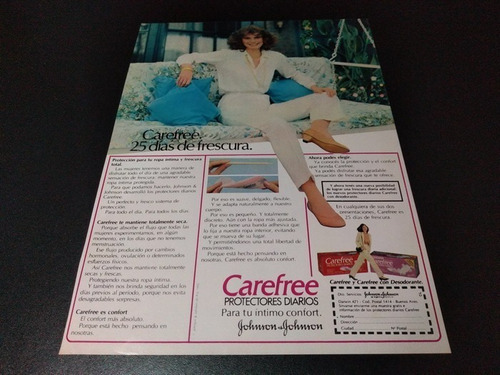 (pb763) Publicidad Clipping Protectores Diarios Carefree