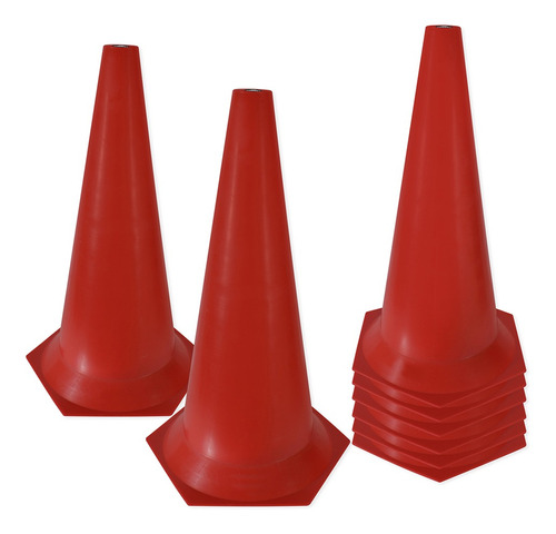 Kit 8 Cones Marcação Muvin 50cm Treino Funcional Agilidade Cor Vermelho
