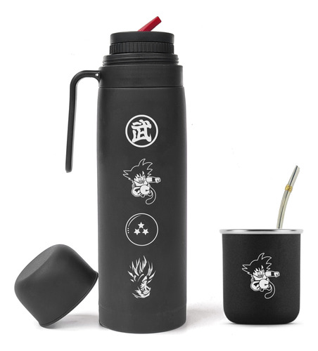 Termo Personalizado Grabado Acero Inox. + Mate Y Bombilla 