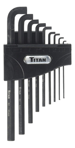 Titan Tit12738 Juego Llave Hexagonal Perfil Metrica 9 Pieza