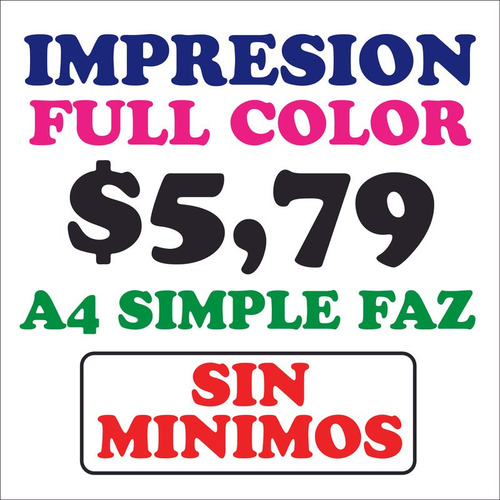 Imagen 1 de 5 de A4 Full Color Impresión Digital_economica_420