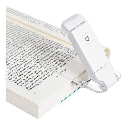 Luz De Lectura De Libros Recargable Por Usb, Blanco Cá...