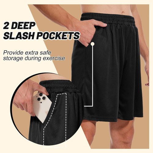 Shorts Suelto Licra Hombre Bolsa Para Celular Gimnasio Moda