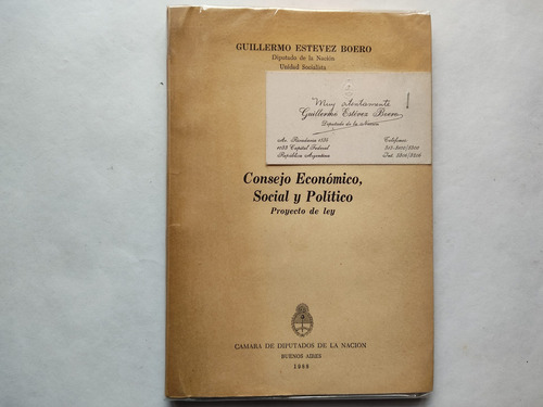 Consejo Económico Social Y Político Guillermo Estevez Boero (Usado)