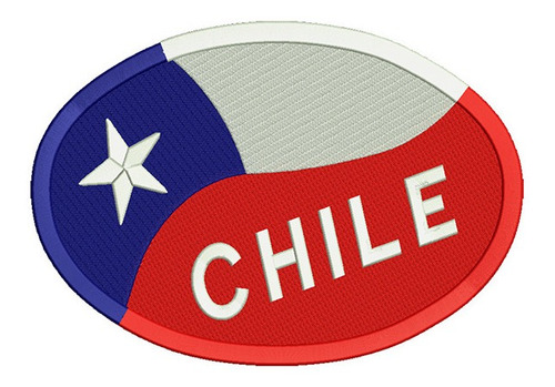 600 Parche Bordado Bandera Chile Óvalo 2
