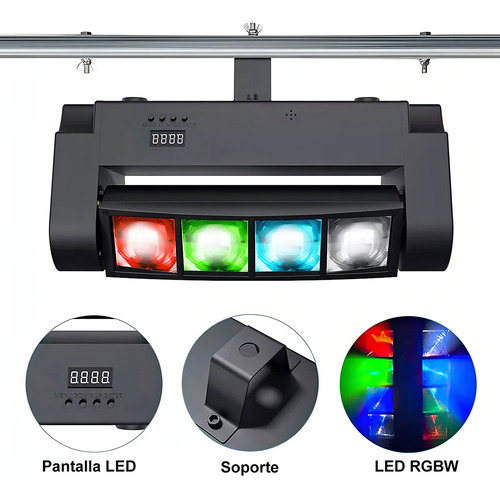 Luz de escenario LED mini spider rgbw efectos de luz Vebreda SL230P 127V luces color azul