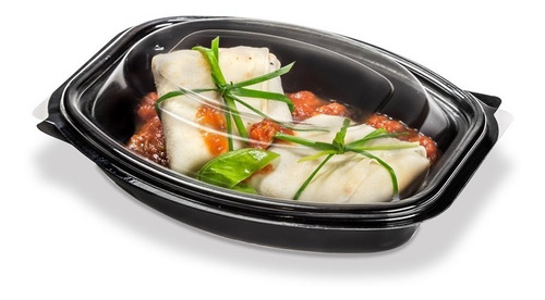 Bandeja Plastica Descartable Bandex 153byt Sushi Negra X 50