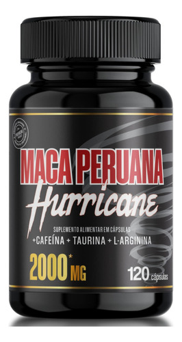 Maca Peruana Hurricane 120 Cápsulas Porção de 2000mg  c/ Arginina Taurina & Cafeína