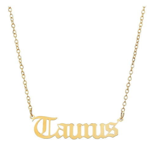 Collar Tauro Horóscopo Signo Del Zodiaco Letras Góticas