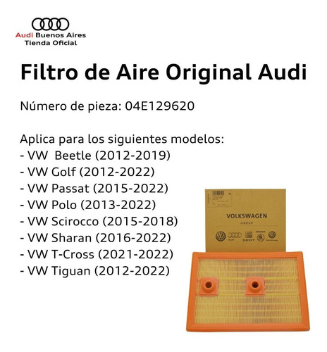 Filtro De Aire Audi 04e-129-620