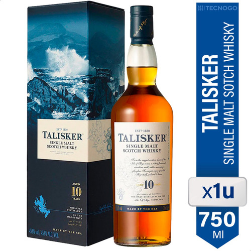 Whisky Talisker 10 Años Single Malt Scotch 750ml Escoces