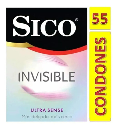Paquetes De 55 Condones Sico Ultra Sense Invisible 
