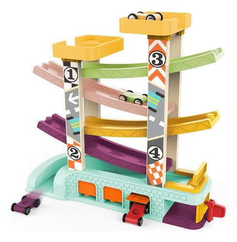 Top Bright Car Ramp Toys Para Niños Pequeños 1-3, Montessori