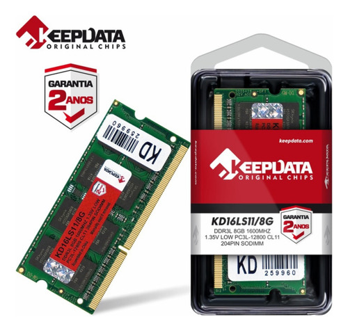 Memoria Para Notebook Ddr3l 8gb 1600 Kd16ls11/8g Keepdata