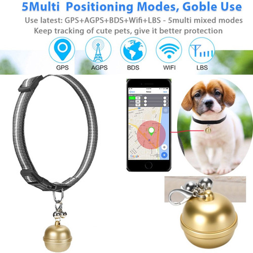 Smart Gps Tracker Para Mascotas Mini Collar Localizador Impe